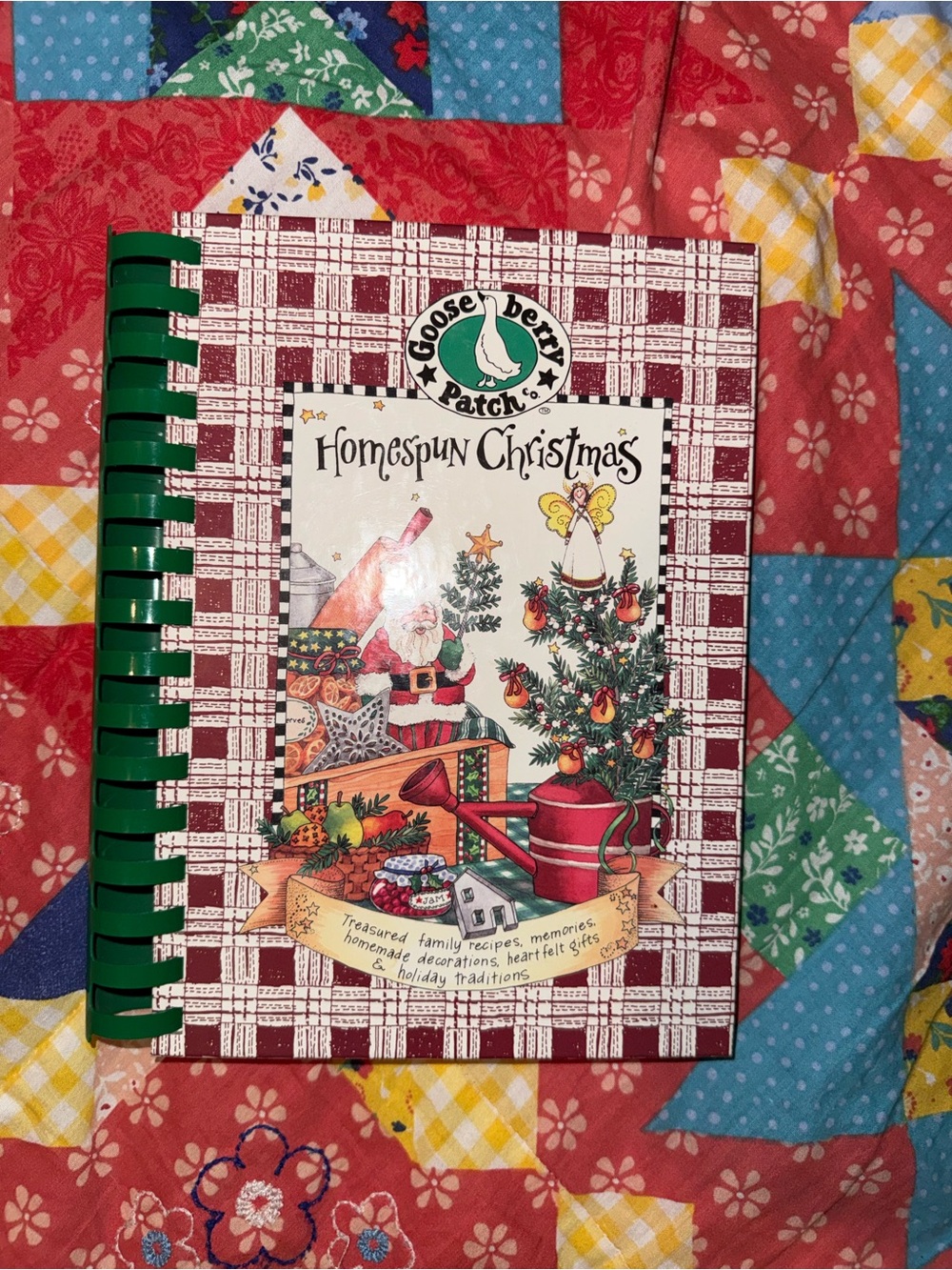 Gooseberry Patch Homespun Christmas Spiral Notebook - Red Plaid